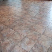 Tile floor diagonal pattern earth tones