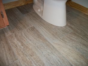 Bathroom floor wood grain vinyl